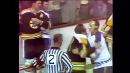 Download Video: Forbes Kennedy Gerry Cheevers John Mckenzie 1969 Nhl Playoffs Toronto Maple Leafs Boston Bruins