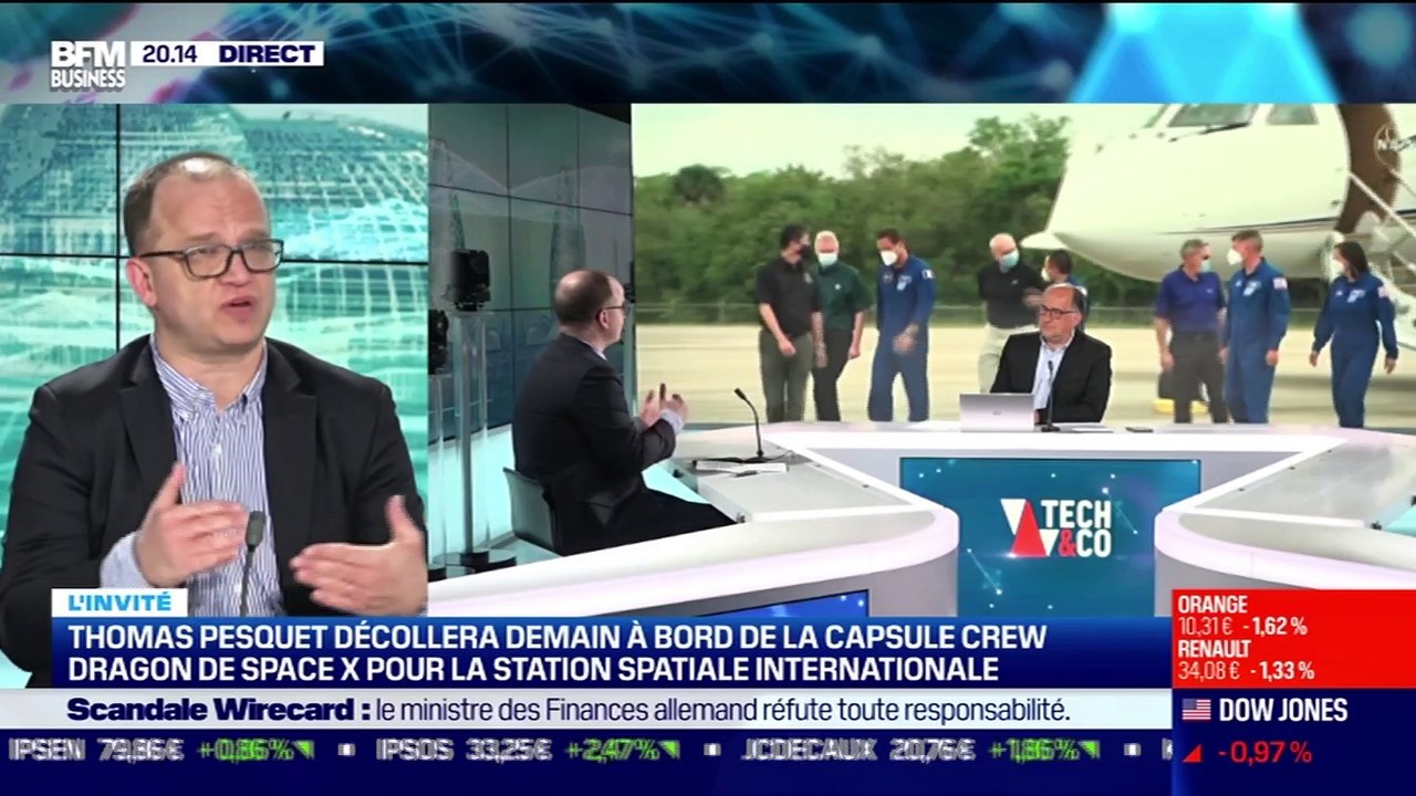 Antoine Meunier (La Chronique Spatiale) et Jean-Loup Chrétien (ancien astronaute) : Thomas Pesquet décollera vendredi à bord de la capsule Crew Dragon de Space X pour la station spatiale internationale - 22/04