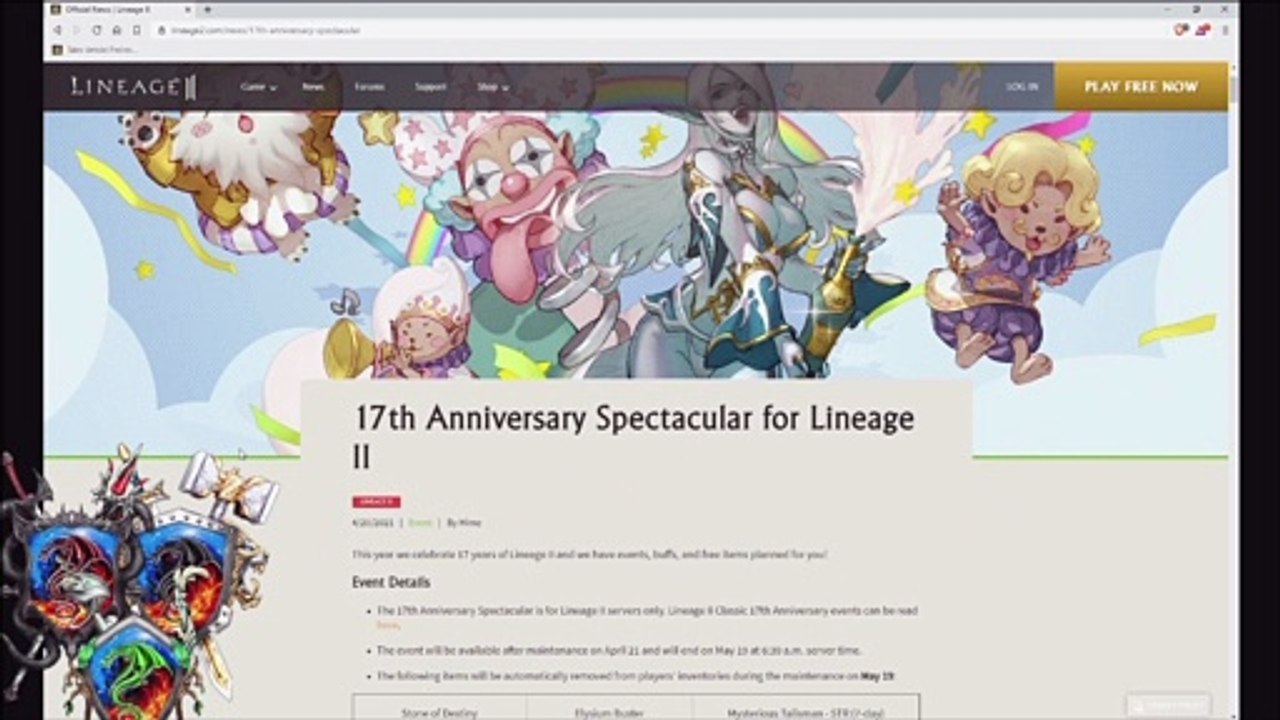 Evento : 17th Anniversary Spectacular - Update Wild Horizons