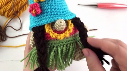 How To Crochet A Gnome: Episode 3: Beard And Braids - Amigurumi For Beginners
