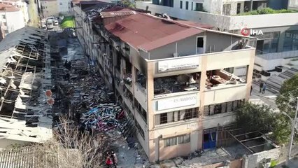 Patlamanın yaşandığı fabrikada hasar gün ağarınca ortaya çıktı