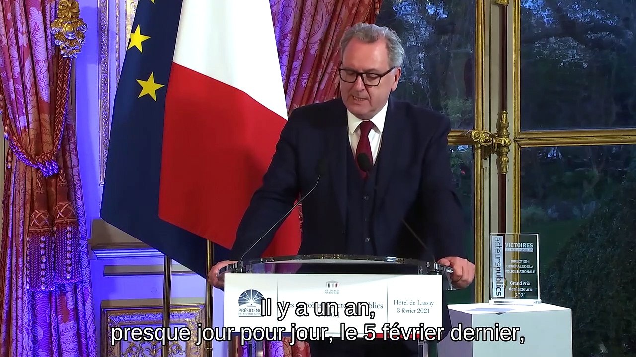 Remise du Grand Prix des lecteurs des "Victoires des acteurs publics" - Discours du Président Richard Ferrand - Mercredi 3 février 2021