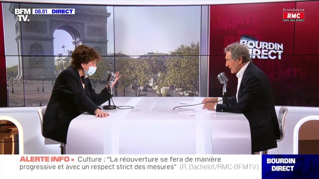 Face à Jean-Jacques Bourdin, la ministre de la Culture Roselyne Bachelot incapable de se souvenir que le concert test se fera avec Indochine à Paris