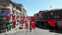 Nevşehir’de caddeler Türk Bayraklarıyla donatıldı
