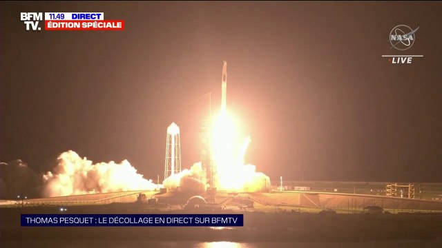 Thomas Pesquet décolle à bord de la capsule Crew Dragon, en route vers la Station spatiale internationale