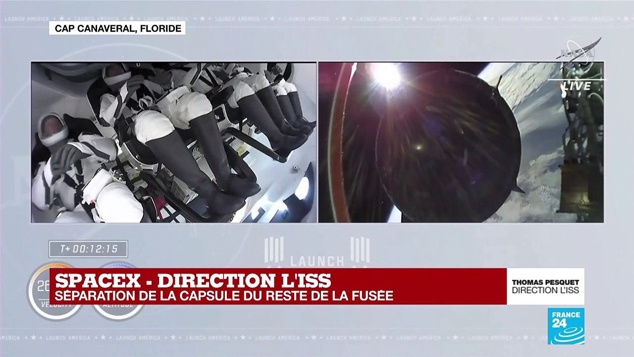 Départ vers l'ISS : séparation de la capsule Crew Dragon du reste de la fusée