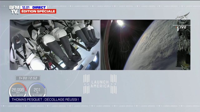 Après un décollage réussi, Thomas Pesquet envoie un coeur à la Terre