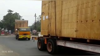 Over size cargo transportation India | Heavy Machinery carrying on flat bed trailers