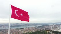 Türkiye'nin en uzun bayrak direğine bayrak çekildi (1)