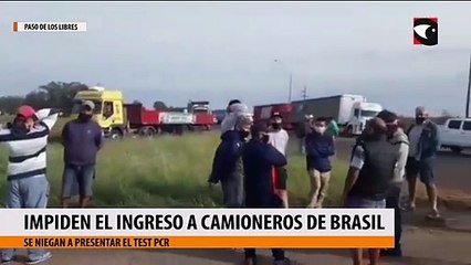 Impiden el ingreso a camioneros de Brasil