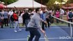 VÍDEO: Alcolumbre cai em partida de tênis ao inaugurar quadra e vira piada