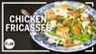 Grace Young makes Chicken Fricassee-style with Spring Onions, Asparagus, & Carrots