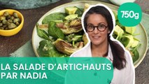 Recette de la salade d'artichauts poivrade à l'avocat et pousses d'épinard - 750g