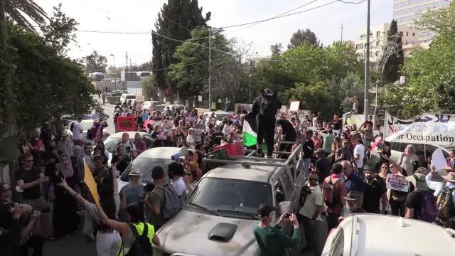 İsrail'in göç tehdidine maruz kalan Filistinliler gösteri düzenledi
