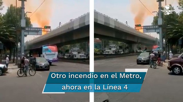 Se registra incendio en vías de la Línea 4, Metro suspende el servicio