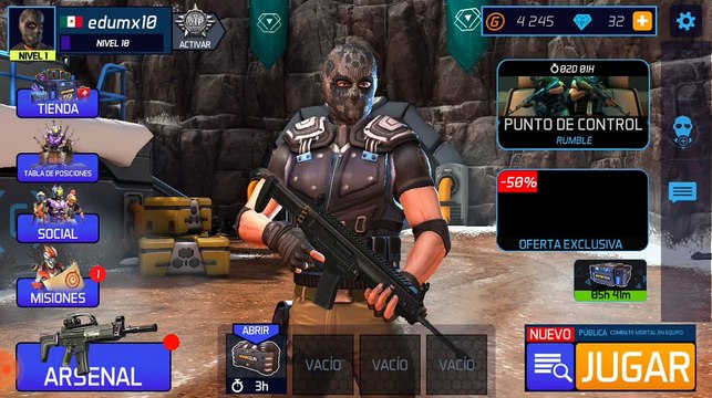 Jugando unas partidas de maskgun y ganando