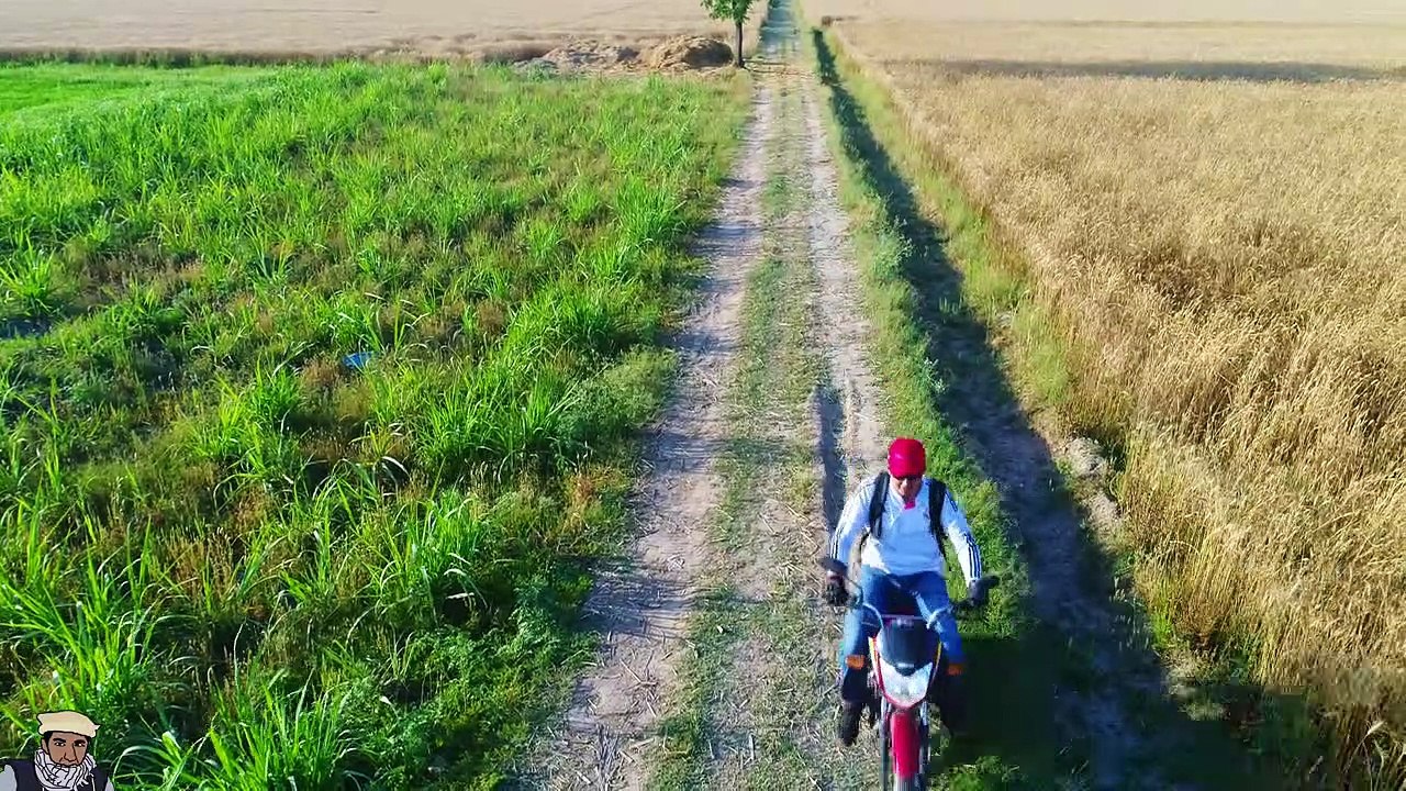 Sialkot Punjab Village Tour Pakistan Aerial View_Glance - Honda Cg 125 Dream 4k