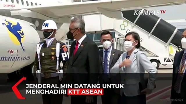 Detik-detik Pemimpin Junta Militer Myanmar Tiba di Indonesia