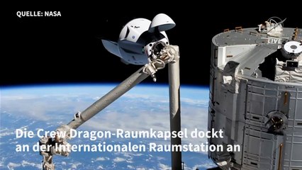SpaceX-Mission: Raumkapsel dockt an der ISS an