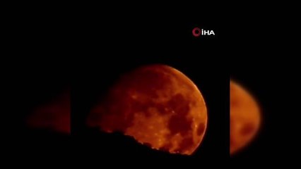 Ayın battığı anlar görsel şölen oluşturdu