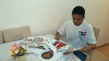 شاب كويتي يهوى رسم مشاهير الفن والرياضة