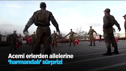 Acemi erler ailelerini 'harmandalı' ile karşıladı