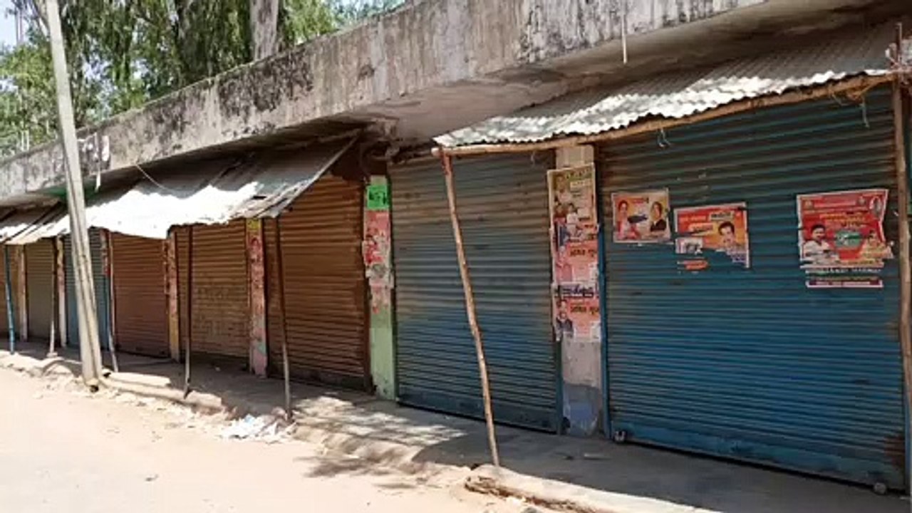 कस्बे की बाजार में कर्फ्यू का दिखा व्यापक असर