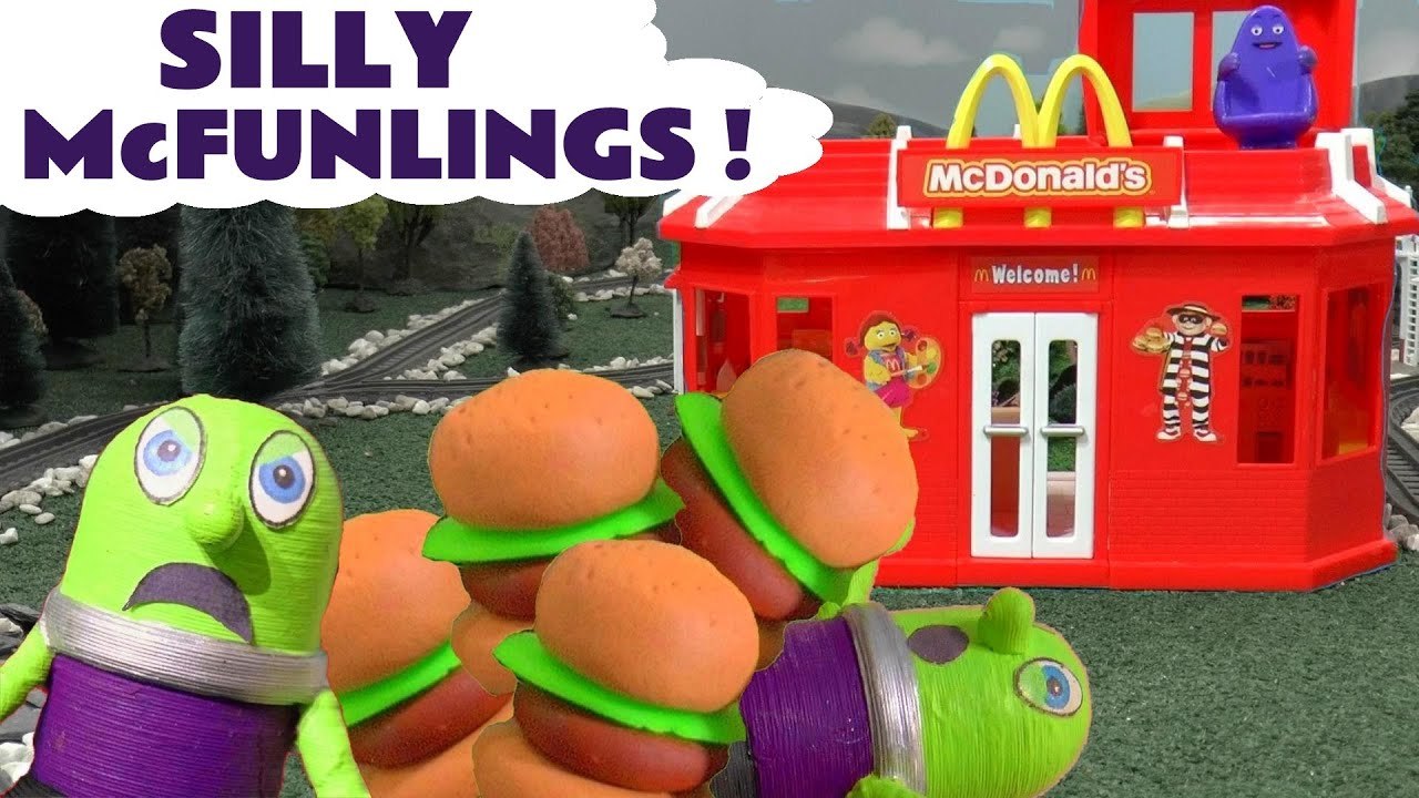 McDonalds Funlings with Disney Cars McQueen Marvel Avengers Ironman and Thomas and Friends in this Family Friendly Full Episode English Toy Story Video for Kids from Kid Friendly Family Channel Toy Trains 4U