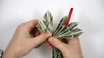Money Origami Flower Folding Instructions  Easy Money Gift