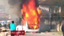 Özel halk otobüsü alev alev yandı, yolcular son anda kurtuldu