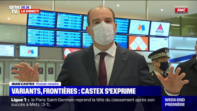 Toutes les précautions sont prises : depuis Roissy, Castex rappelle les mesures de contrôles renforcées à l'arrivée pour les voyageurs provenant de 5 pays