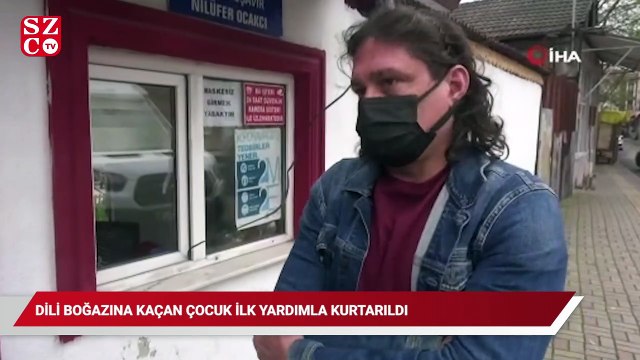 Dili boğazına kaçan çocuk ilk yardımla kurtarıldı