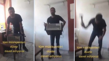 Ekonomik zorluk yaşayan müzisyen müzik aletini kırdı: "Cumhurbaşkanına sesleniyoruz; artık malzemeleri atıp kırıyoruz"