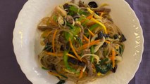 Korean food japchae recipe | チャプチェ| 韩式拌冬粉  -  hanami