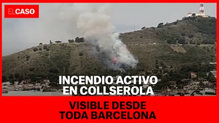 Incendio activo en la zona de Collserola