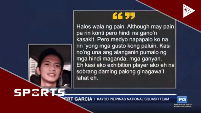 PH squasher Robert Garcia, balik on-court training na