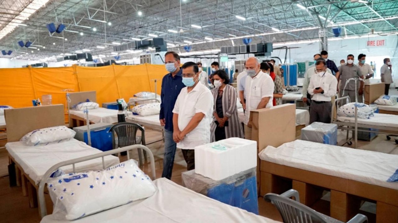 Delhi: CM Kejriwal visit COVID facility at Radha Soami