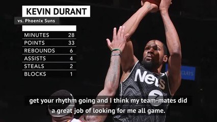 Durant pleased with 'solid exercise' on return for Nets