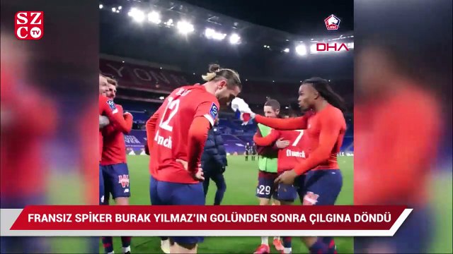 Fransız spiker Burak'ın golünden sonra sevinçten havalara uçtu