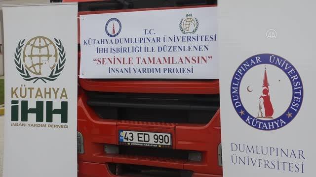 Üniversite-STK iş birliğiyle toplanan ev eşyası, giysi ve gıda malzemeleri Suriye'ye gönderildi