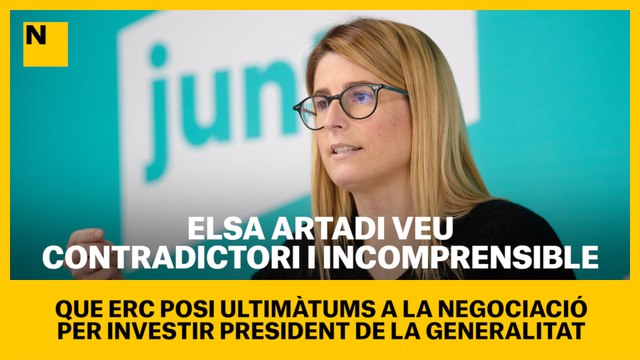 Elsa Artadi (JxCat) veu contradictori i incomprensible que ERC posi utimàtums a la negociació per investir president de la Generalitat