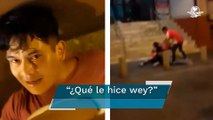 Captan a sujeto golpeando a mujer en calles de Veracruz; testigos lo someten