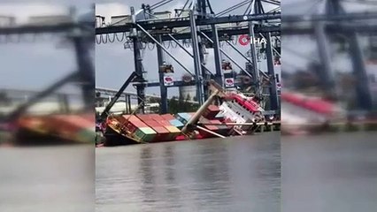 2 bin 500 tonluk yük gemisi böyle alabora oldu