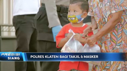 Polres Klaten Bagikan Takjil & Masker Gratis