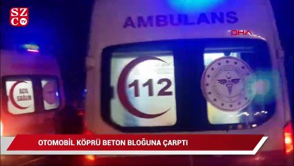 Download Video: Bursa'da otomobil köprü beton bloğuna çarptı! Yaralılar var