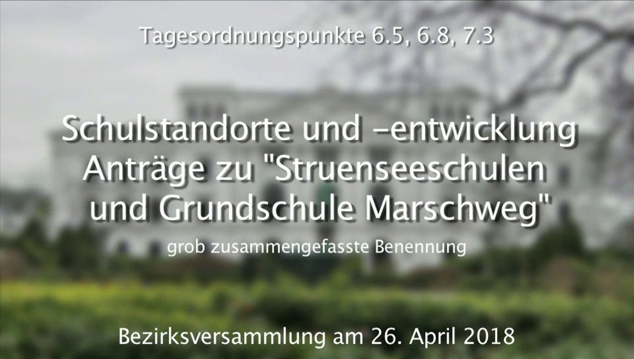 Bezirksversammlung Altona - Schulentwicklung und -bau