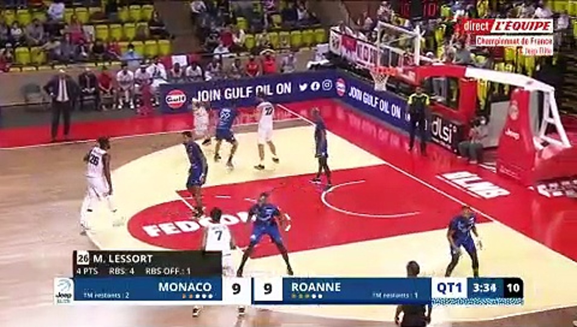 Basket - Replay : Monaco - Roanne - Vidéo Dailymotion