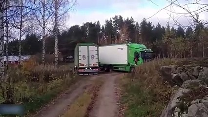 TIR şoförü ustalığını böyle konuşturdu