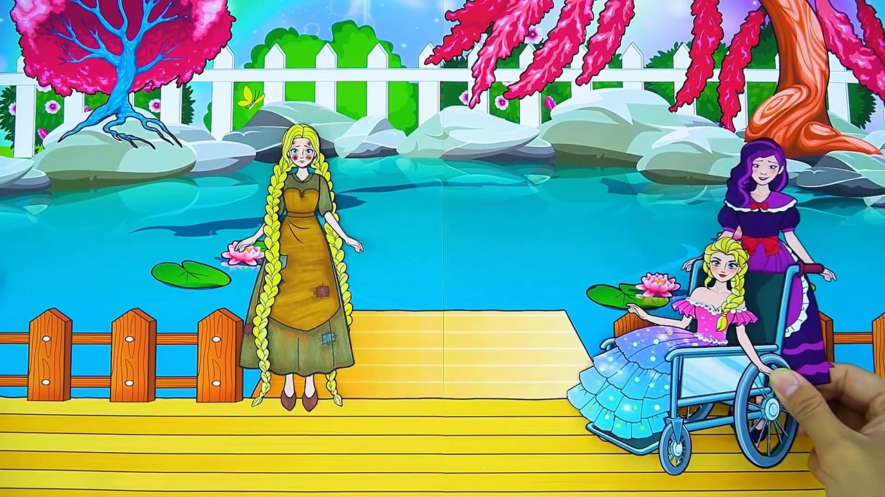 Paper Dolls Dress Up - Cinderella Rapunzel Maid Rainbow Princess Dress - Barbie Story & Crafts