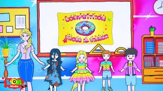 Paper Dolls Dress Up - Competition Rapunzel Vs Sadako Friendship Dress - Barbie Story & Crafts